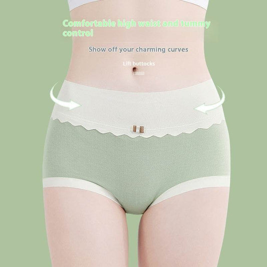 7A Antibacterial Seamless High Waist Belly Shaping Panties Women's Graphene Crotch - Mubimart