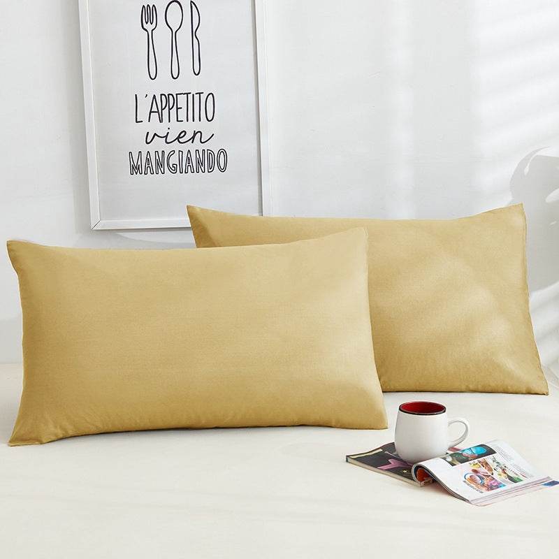 Pure Color Cotton Pillowcases A Pair Of Hotel Hotel Cotton 48X74CM - Mubimart
