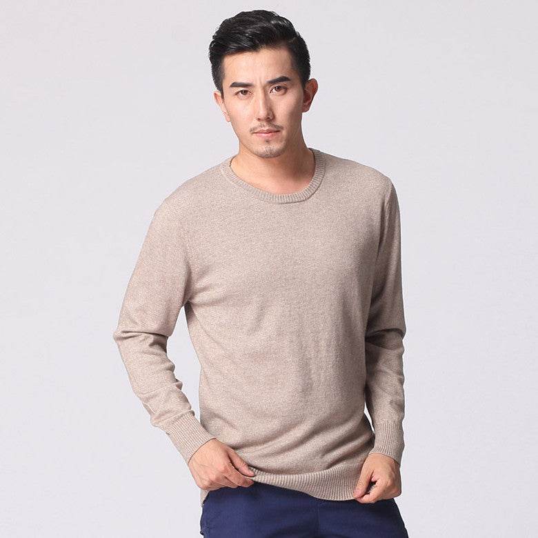 Round neck sweater sweater loose cashmere sweater - Mubimart