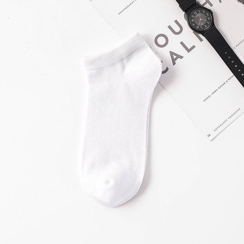Solid Color Breathable Ankle Socks - Mubimart