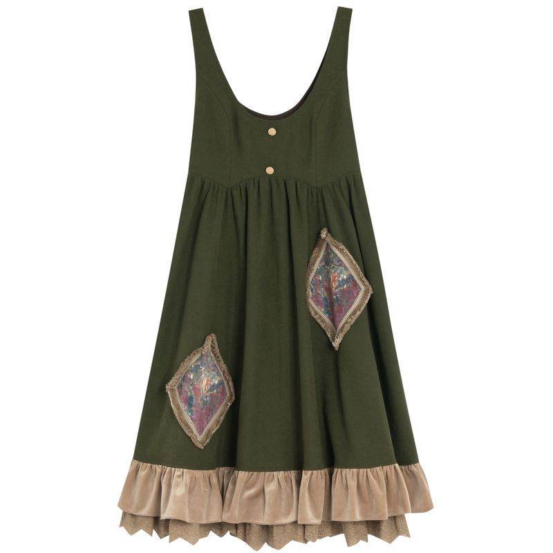 Shirt Pastoral Dress Long Dress Jumpsuit - Mubimart