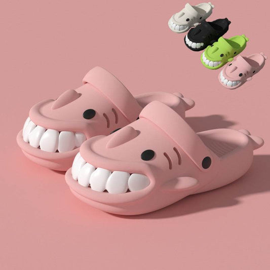 New Cute Funny Shark Slippers Summer Outerdoor Garden Shoes Indoor Non-Slip Floor Home Slipper - Mubimart
