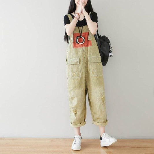 Women's Plus Size Retro Denim Harem Jumpsuit - Mubimart