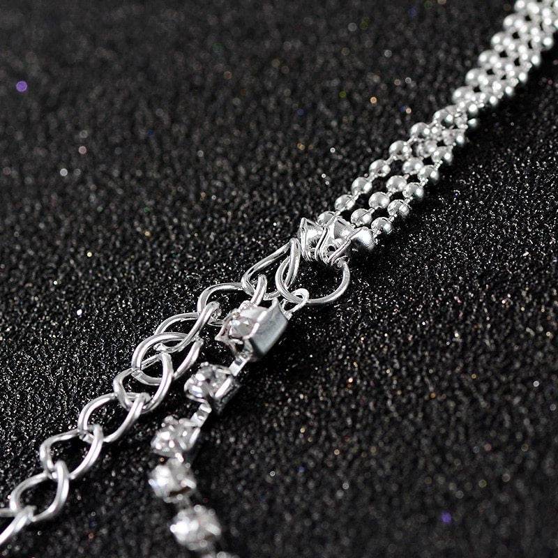 HHYDE 1PC Multilayer Crystal Anklet Foot Chain Summer Bracelet Charm Anklets Beach Foot Wedding Jewelry Gift Enkelbandje - Mubimart