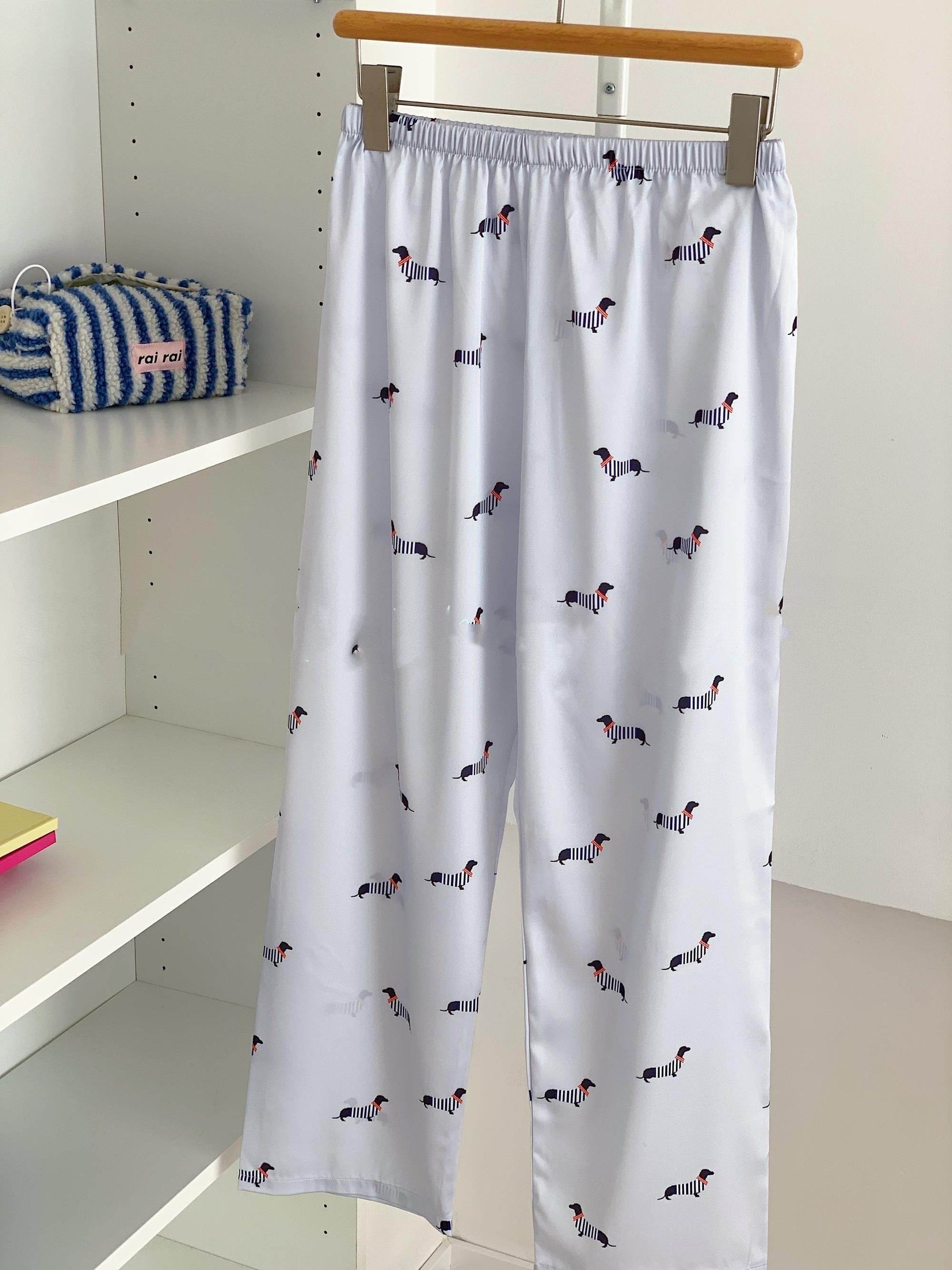 Ice And Snow Silk Long-sleeved Trousers Pajama Suit - Mubimart
