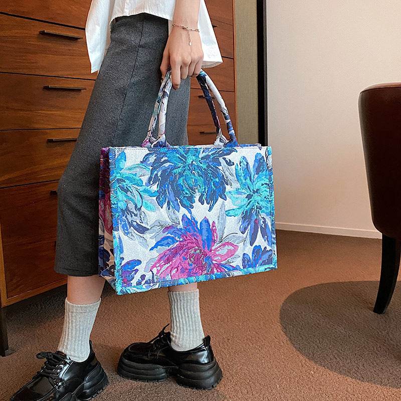Textured Oil Painting Crossbody Bag For Women - Mubimart