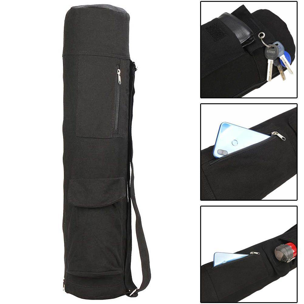 New Portable Gym Blackyoga Backpack Yoga Mat Waterproof Backpack Yoga Bag Nylon Fitness Exercise Yoga Mat Zipper Storage Bag - Mubimart