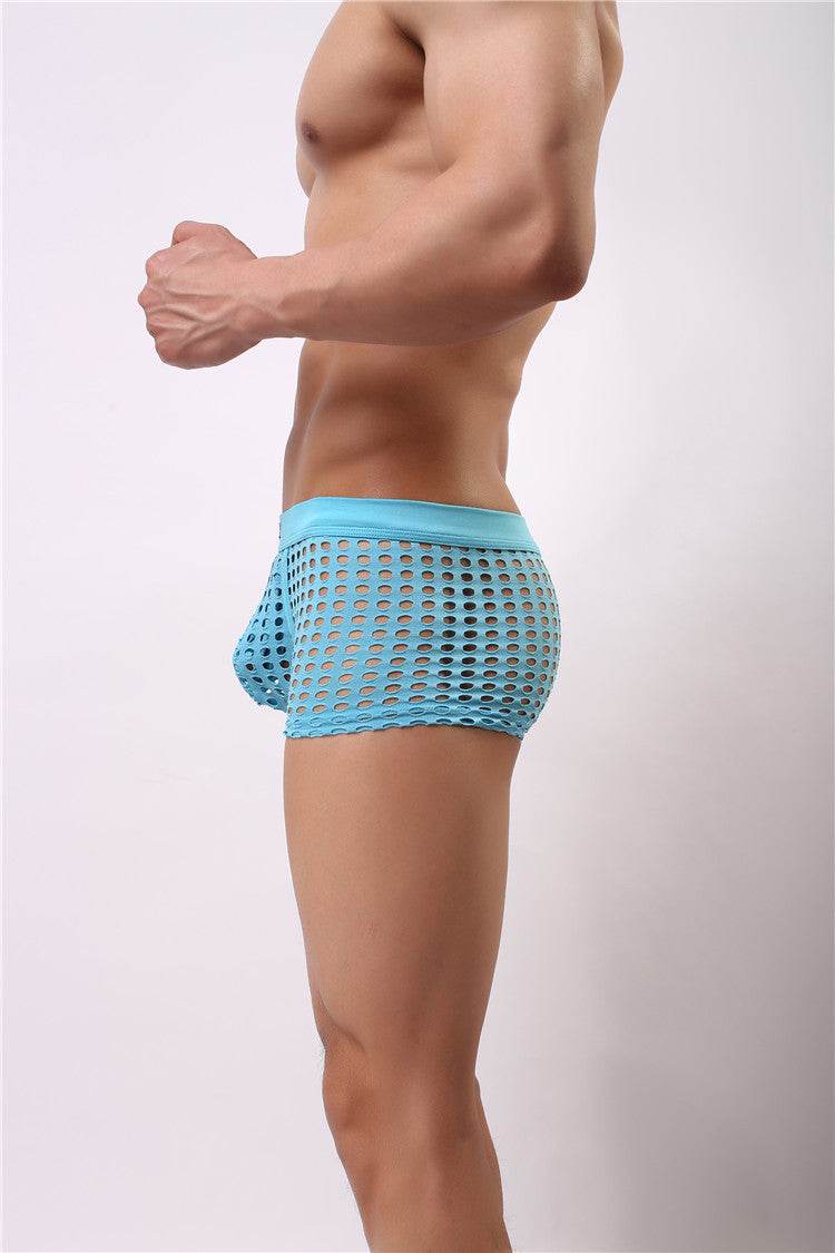 Mesh boxer briefs hollowed out - Mubimart