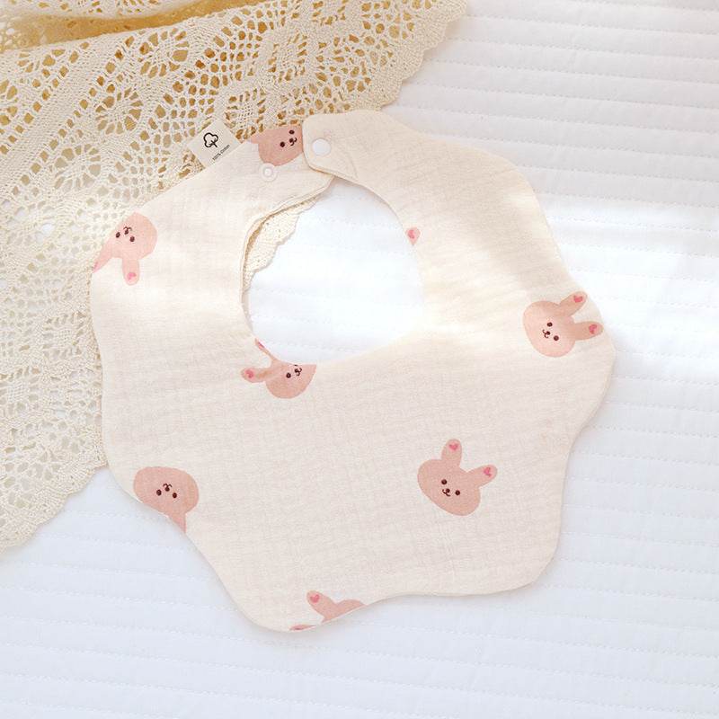 6 Layers Cotton Cloth Petal Bib Children's Saliva Towel Can Rotate 360 Degrees - Mubimart