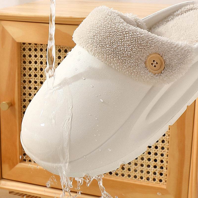 Detachable Washable Slippers Winter Warm House Shoes Bedroom Slippers Women - Mubimart