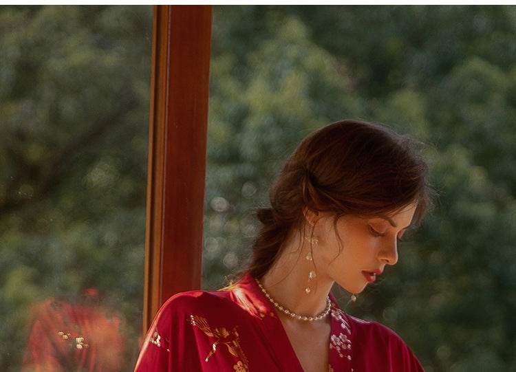 Women's Feather Nightgown Wedding - Mubimart