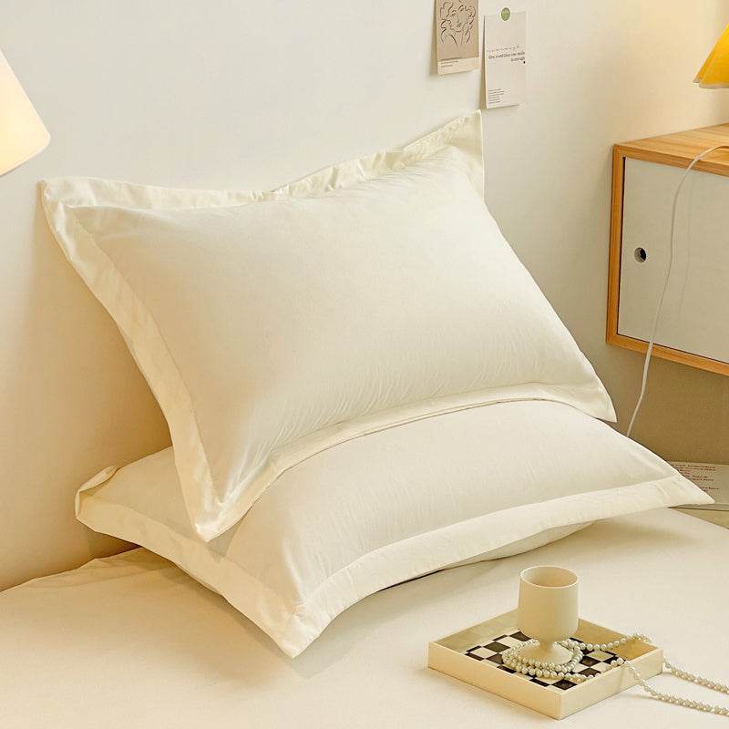 Fashion Simple Washed Cotton Pillowcases Pair Set - Mubimart