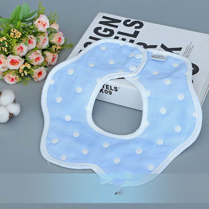 U-shaped Bib Children's 6-layer Cotton Gauze Bib Cartoon Custom Infant Baby Supplies 360 Rotating Bib - Mubimart