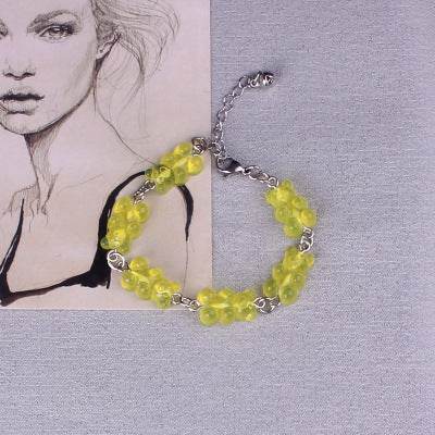 Cute Gummy Bears Bracelet Stainless Steel Chain Pendant Charms Bracelets for Women Men Wrist Ankle Jewelry Girls Birthday Gift - Mubimart