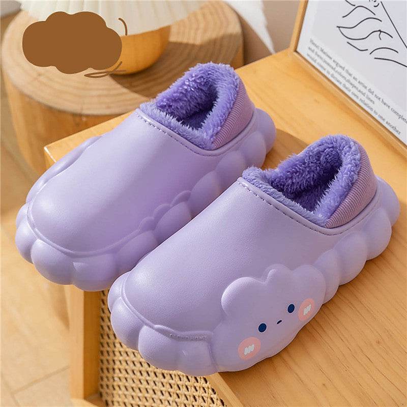 Cloud Winter Cotton Slippers For Women - Mubimart