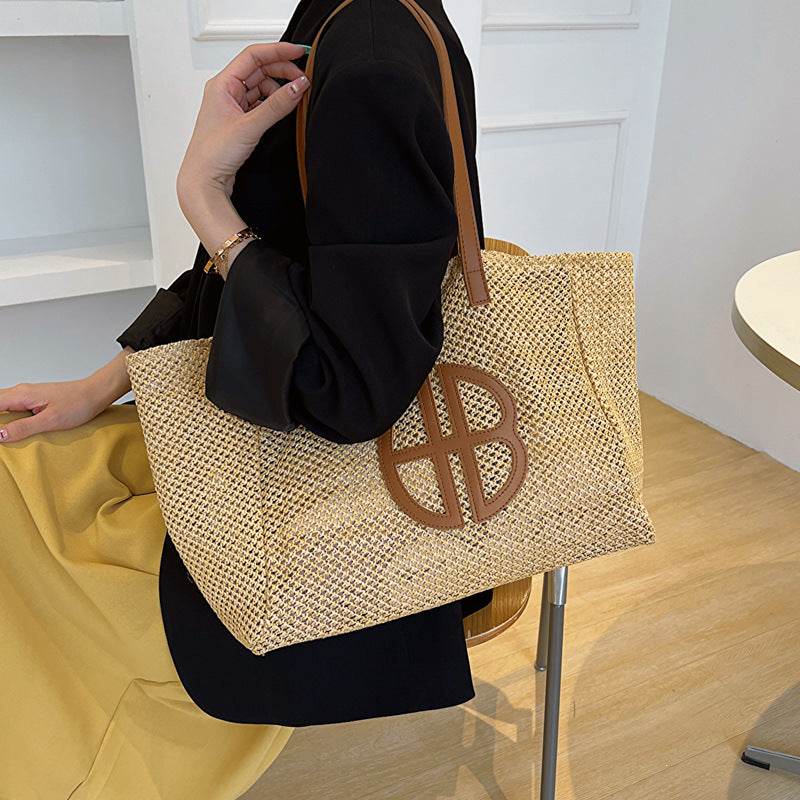 Summer Retro Large Capacity Tote Bag For Women - Mubimart