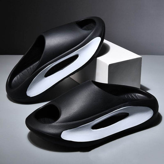 Ins Slippers Women Men Peep Toe Slipper Summer Hollow Unisex Sports Beach Shoes - Mubimart