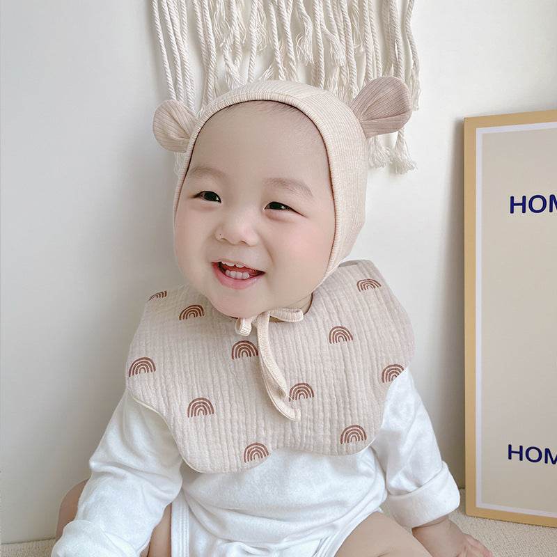 6 Layers Cotton Cloth Petal Bib Children's Saliva Towel Can Rotate 360 Degrees - Mubimart