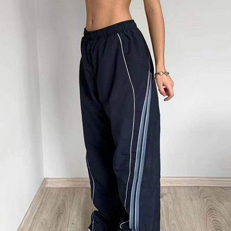 Offset Side Flanges Casual Sweatpants - Mubimart
