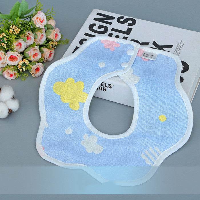 U-shaped Bib Children's 6-layer Cotton Gauze Bib Cartoon Custom Infant Baby Supplies 360 Rotating Bib - Mubimart