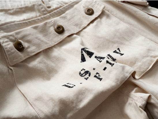 Heavy Weight Washed Khaki Twill Tooling Multi-bag Shorts - Mubimart