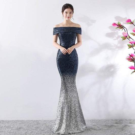 Birthday Party Dress Slimming Host Long Dress - Mubimart
