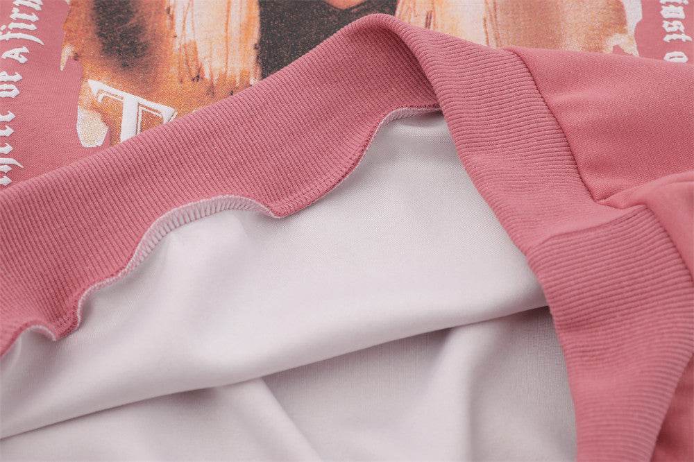 Oil Painting Printed Crew Neck Sweatshirt Men - Mubimart