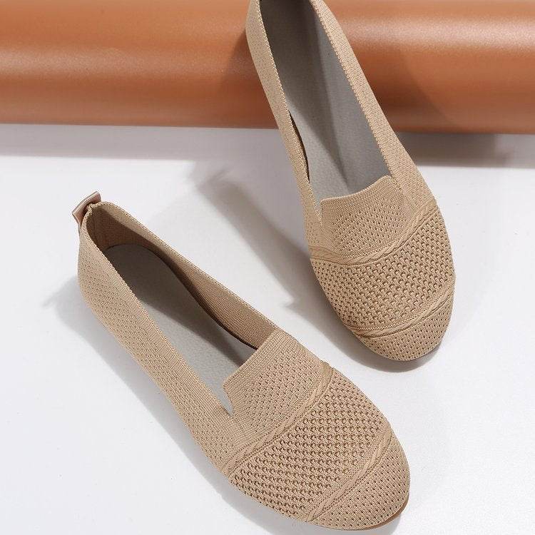 Women's Ballet Flats Round Toe Soft Sole Slip On Lazy Shoes Walking Flat Loafers - Mubimart