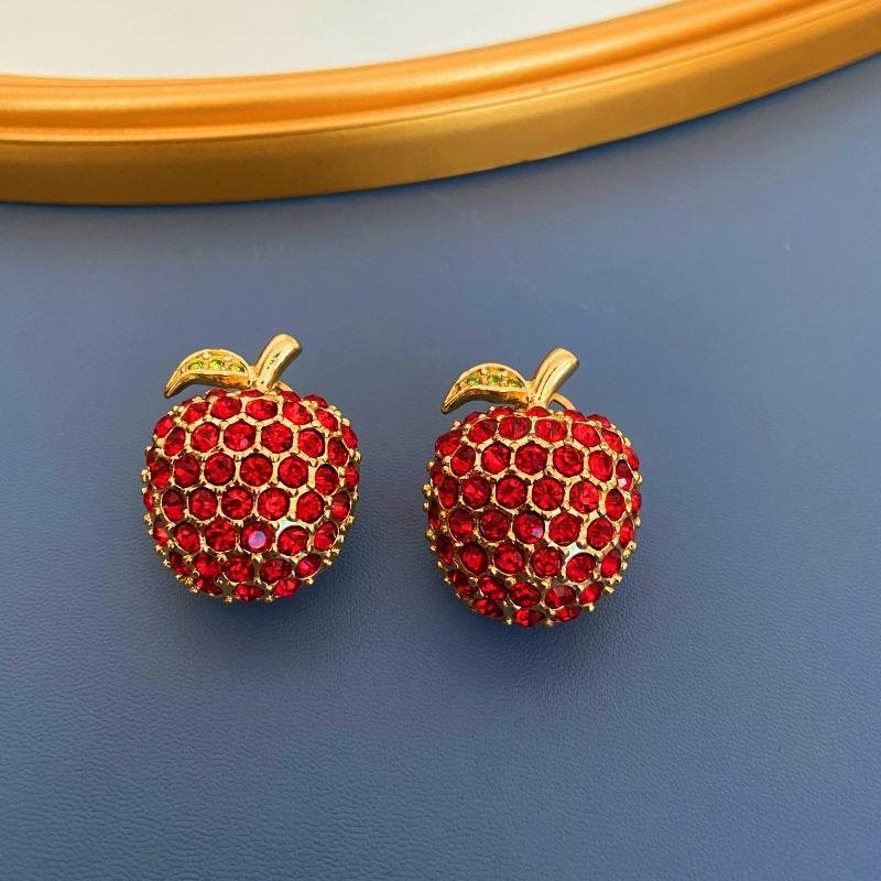 Fruit Earrings Full-jeweled Stud Earrings Women - Mubimart