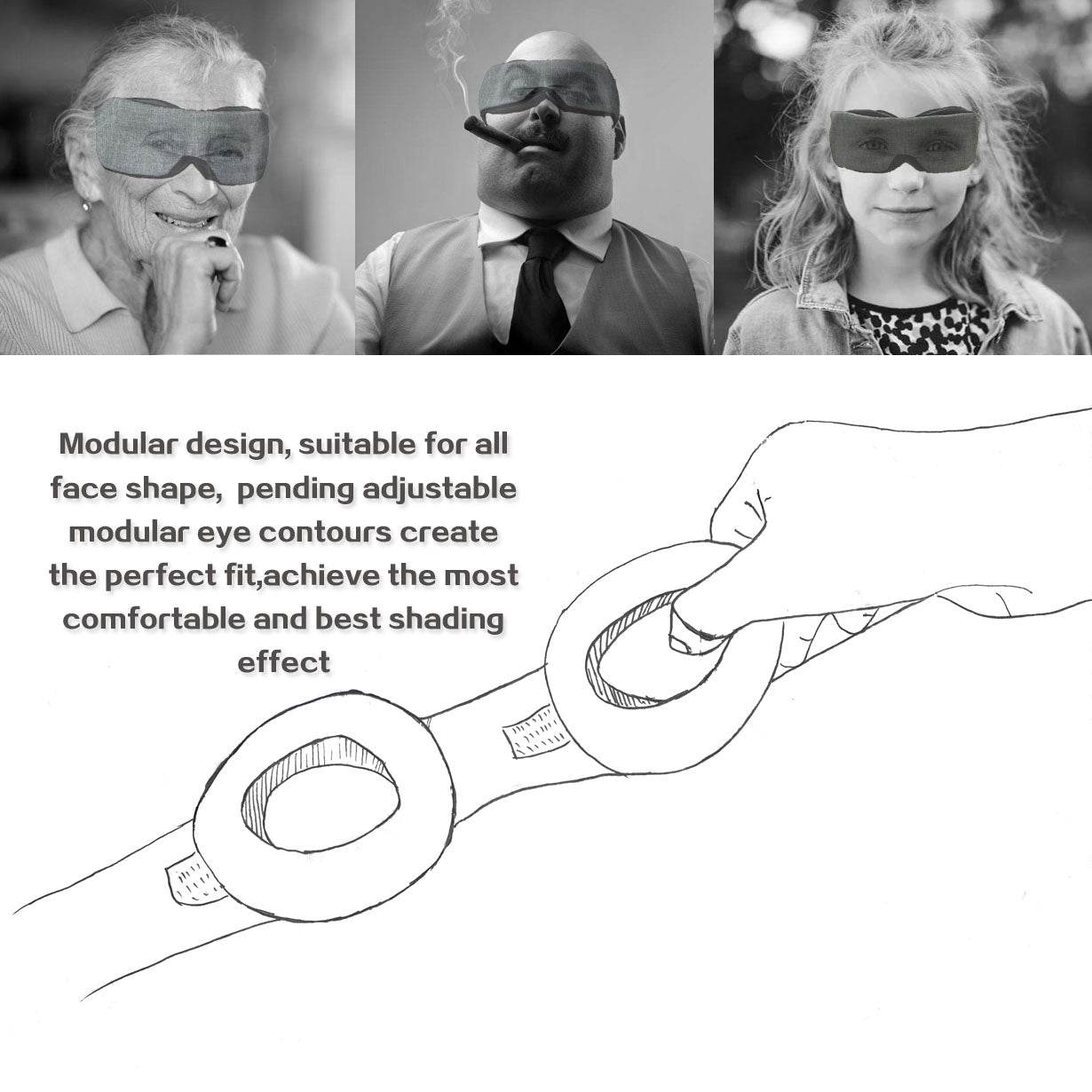 Adjustable 3D eye mask - Mubimart
