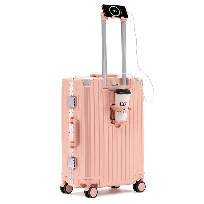 Aluminum Frame Luggage Solid Extra Thick And Durable Trolley Case - Mubimart
