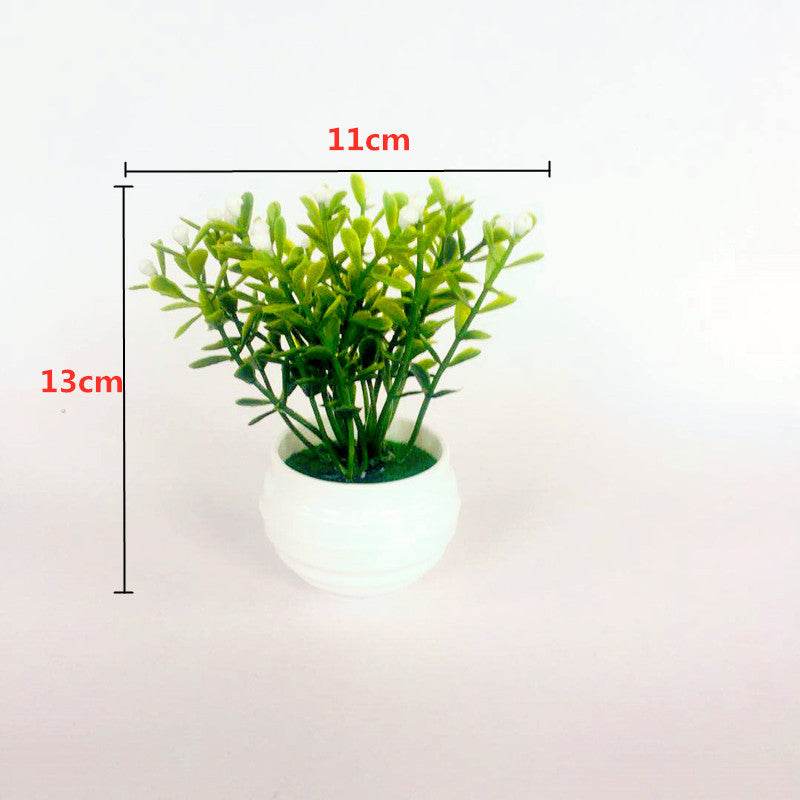 Artificial Green Plants Potted Artificial Flowers Small Ornaments - Mubimart