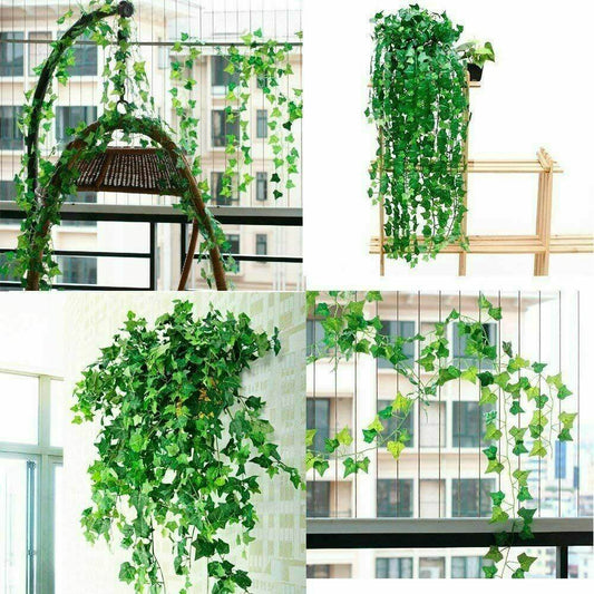 Artificial Ivy Leaf Plants Fake Hanging Garland Plants Vine Home Floral Decor - Mubimart