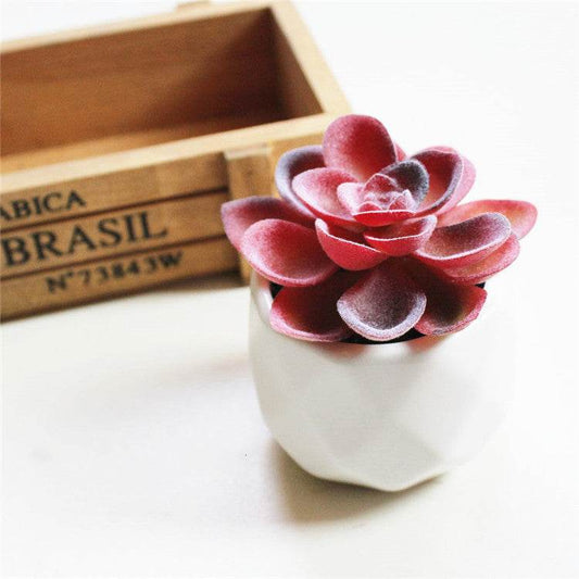 Artificial Succulent Bonsai Creative Ornaments for Home Table Garden Decoration Artificial Plants with Pot - Mubimart