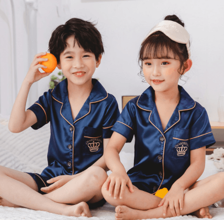 Artificial-silk-Children-s-pajamas-Mubimart-6442 - Mubimart
