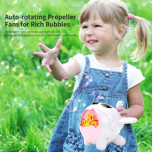 Automatic Cute Bubble Machine Soap Bubble Blower Outdoor Kids Electric Bubble Blowing Toy For Kids - Mubimart