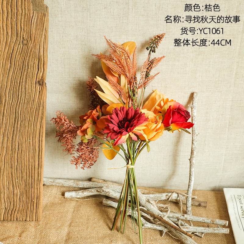 Autumn Color Bouquets Of Green Plants Wholesale Artificial Flowers - Mubimart
