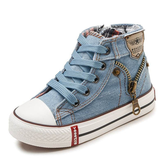 Autumn Expert Skill Children Casual Shoes Boys Girls Sport Shoes Breathable Denim Sneakers Kids Canvas Shoes Baby Boots - Mubimart