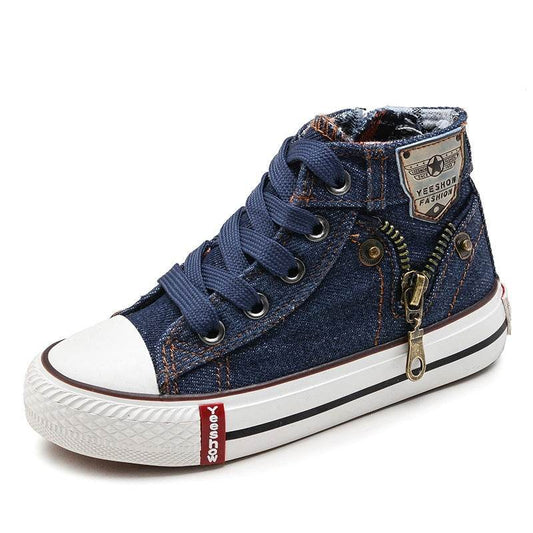 Autumn Expert Skill Children Casual Shoes Boys Girls Sport Shoes Breathable Denim Sneakers Kids Canvas Shoes Baby Boots - Mubimart