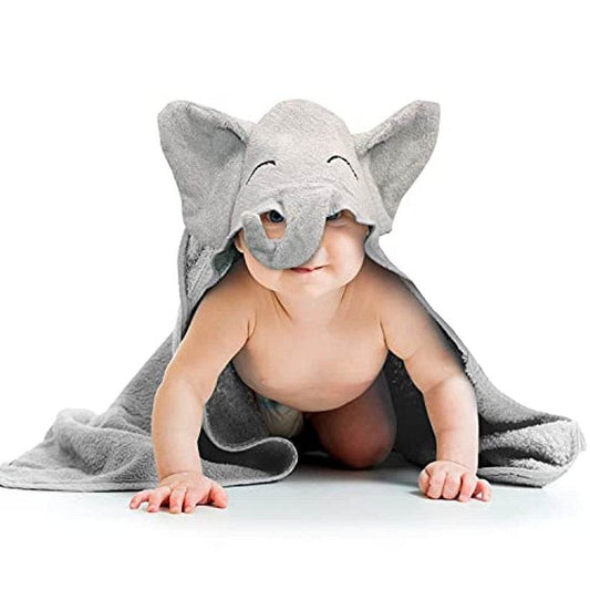 Baby Bath Towel Bear Ear Towel Plush Blanket Hooded Bathrobe - Mubimart