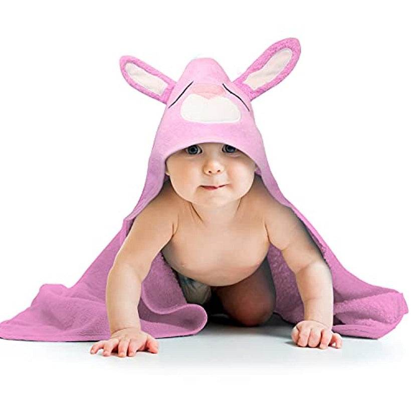 Baby Bath Towel Bear Ear Towel Plush Blanket Hooded Bathrobe - Mubimart