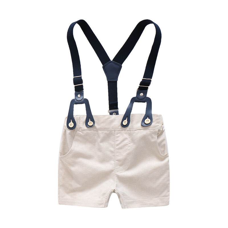 Baby Boy Cross-border Baby Boy Overalls Suit Gentleman Short Sleeve Going Out Rompers - Mubimart