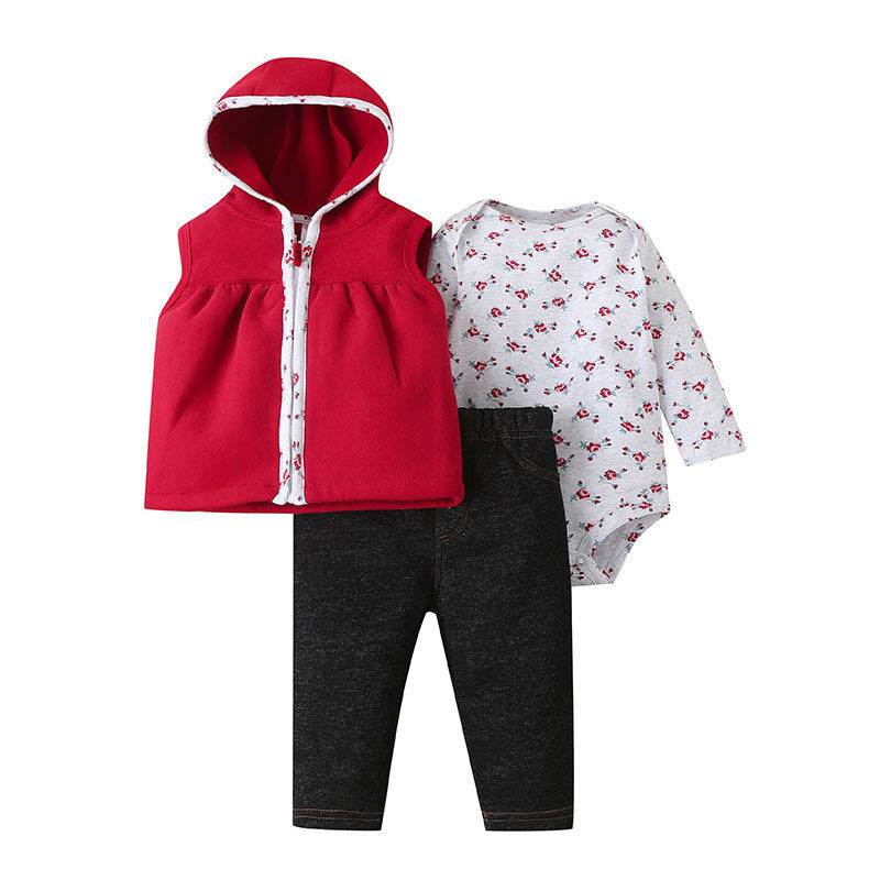 Baby Cartoon 3 Piece Set Newborn Baby Romper Jumpsuit Romper - Mubimart