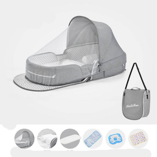 Baby Crib Multifunctional Folding Newborn Nest Toddler Bed Portable Sun Protection Mosquito Net Infant Camping Bed Travel Cot - Mubimart