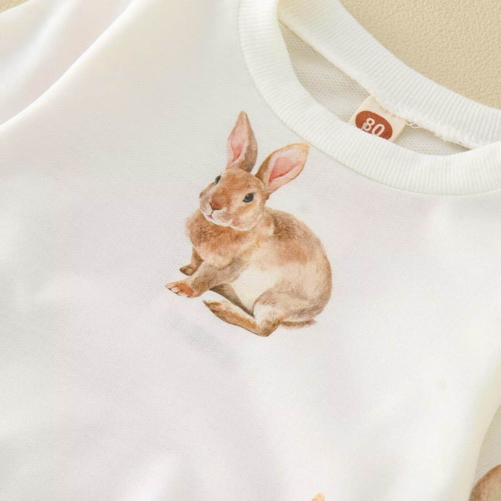 Baby Girl Long Sleeve Crew Neck Sweater Bell-bottom Pants Two-piece Set - Mubimart