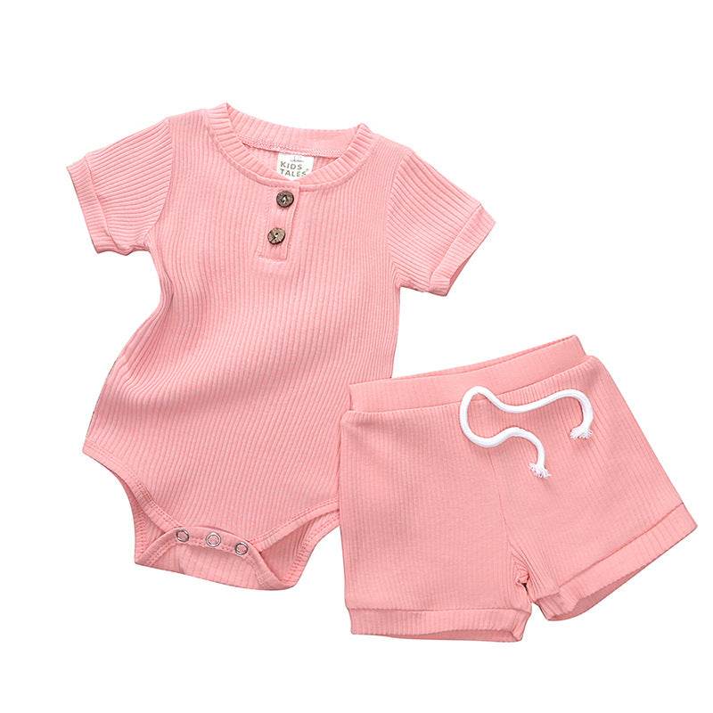 Baby One-Piece Pyjama Shorts Set - Mubimart