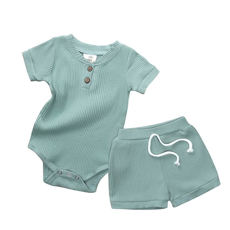 Baby One-Piece Pyjama Shorts Set - Mubimart