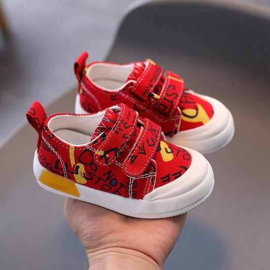 Baby Shoes Female 0-2 Years Old 1 Kids Canvas Shoes Boys Sneakers - Mubimart