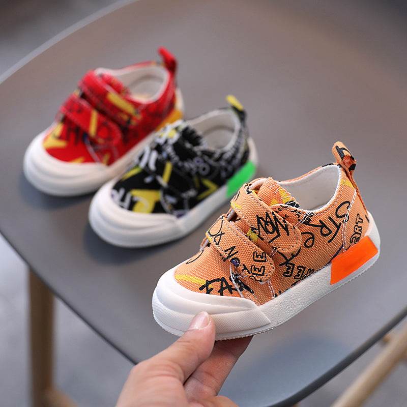 Baby Shoes Female 0-2 Years Old 1 Kids Canvas Shoes Boys Sneakers - Mubimart
