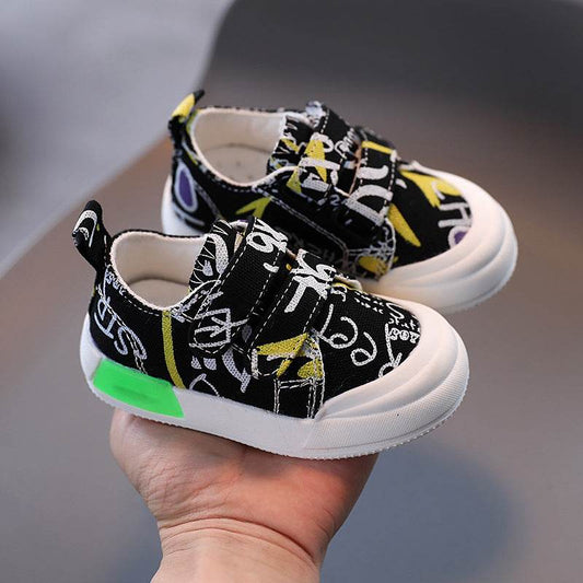 Baby Shoes Female 0-2 Years Old 1 Kids Canvas Shoes Boys Sneakers - Mubimart